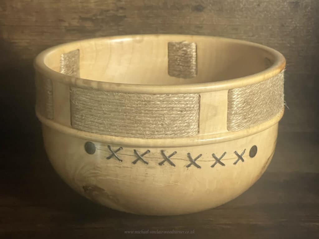 Orkney sycamore bowl with twine